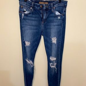 Blue ripped skinny jeans